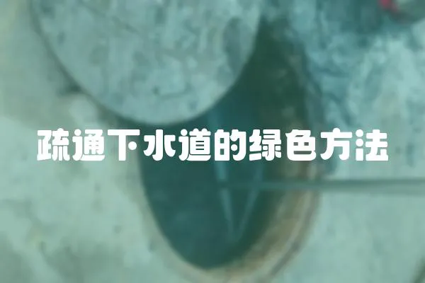 疏通下水道的綠色方法