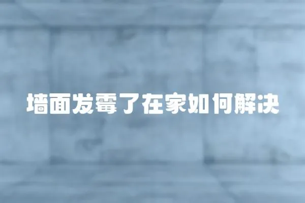 墻面發霉了在家如何解決