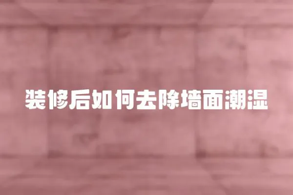 裝修后如何去除墻面潮濕