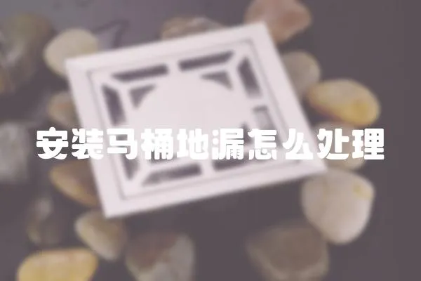 安裝馬桶地漏怎么處理