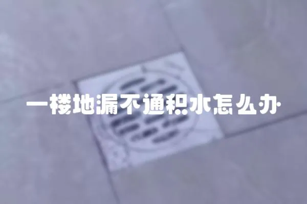 一樓地漏不通積水怎么辦