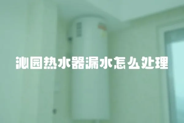 沁園熱水器漏水怎么處理
