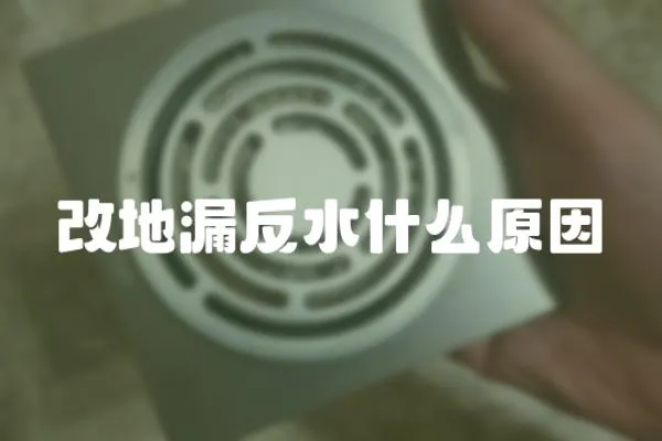 改地漏反水什么原因