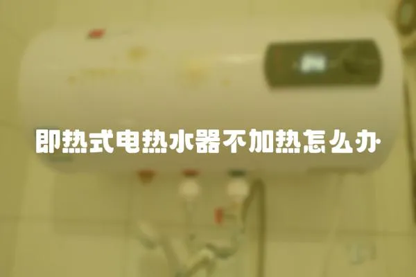 即熱式電熱水器不加熱怎么辦