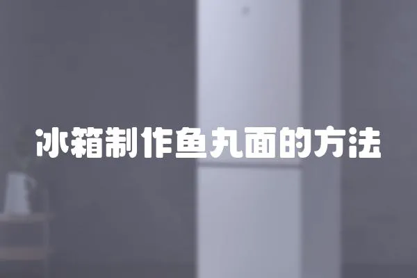 冰箱制作魚丸面的方法