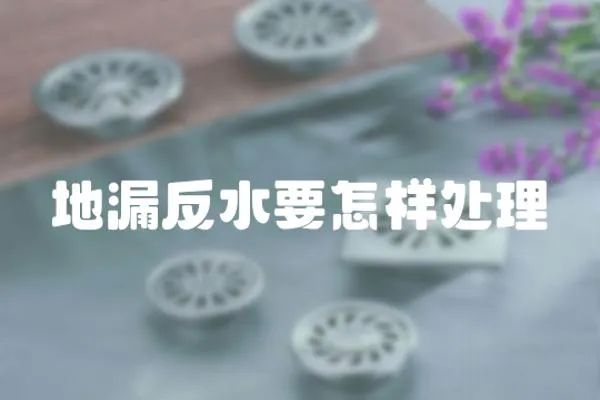 地漏反水要怎樣處理