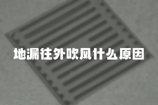 地漏往外吹風什么原因