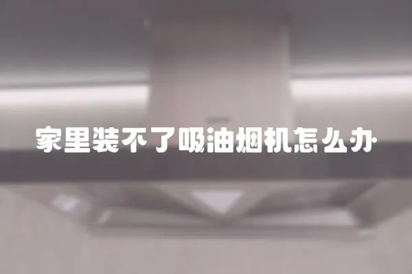 家里裝不了吸油煙機怎么辦