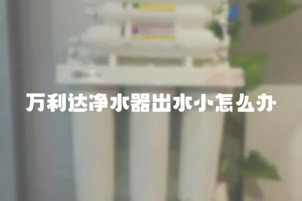 萬利達凈水器出水小怎么辦