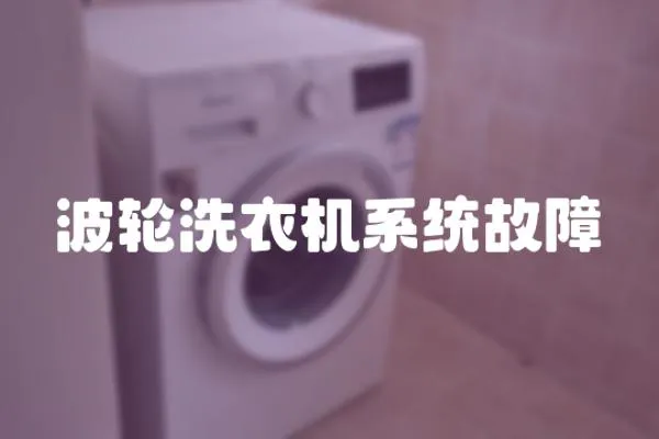 波輪洗衣機系統故障