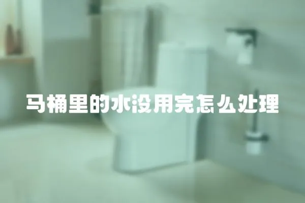 馬桶里的水沒用完怎么處理