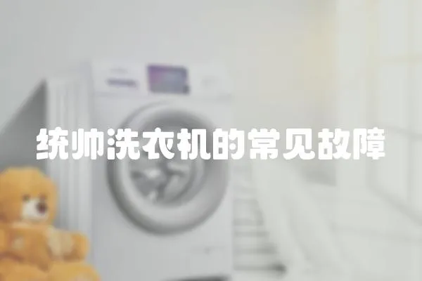 統帥洗衣機的常見故障