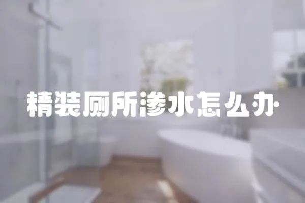 精裝廁所滲水怎么辦