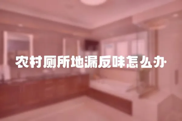 農(nóng)村廁所地漏反味怎么辦