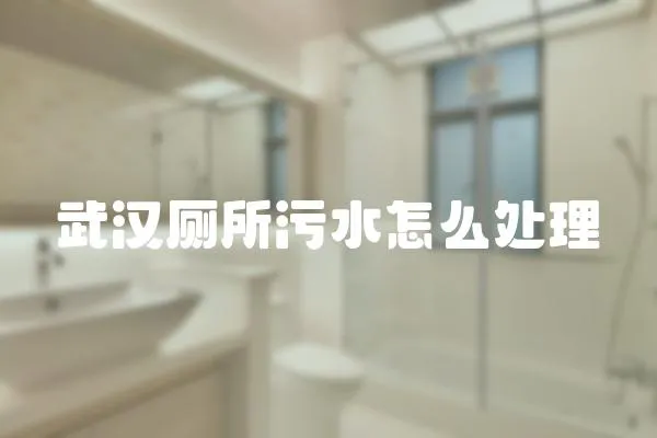 武漢廁所污水怎么處理