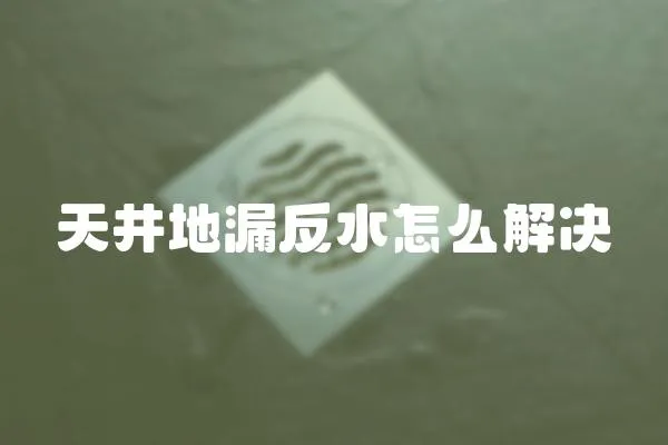 天井地漏反水怎么解決