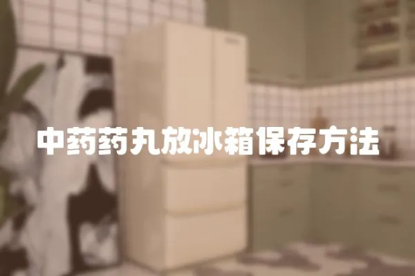 中藥藥丸放冰箱保存方法
