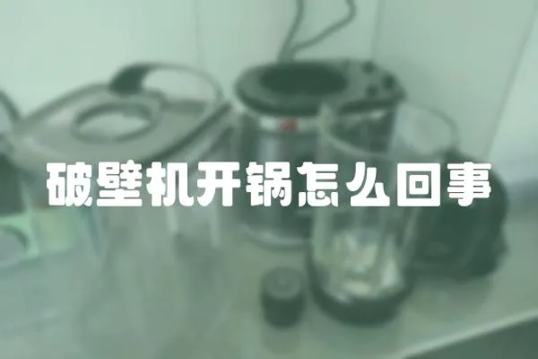 破壁機開鍋怎么回事