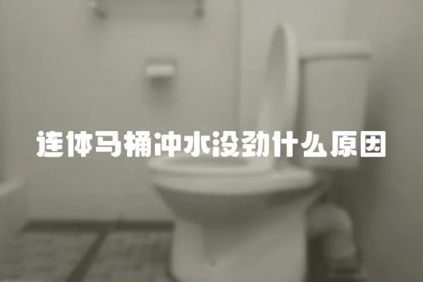 连体马桶冲水没劲什么原因