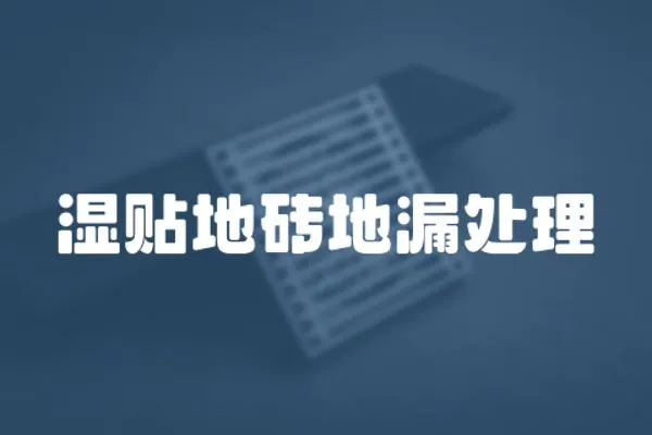 濕貼地磚地漏處理