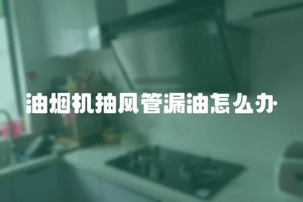 油煙機抽風管漏油怎么辦
