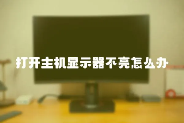 打開主機顯示器不亮怎么辦