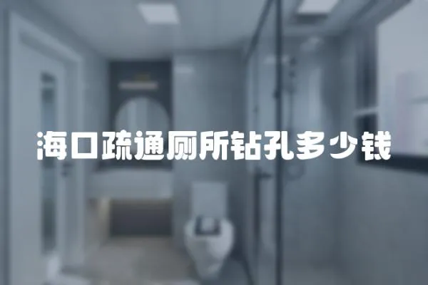 海口疏通廁所鉆孔多少錢