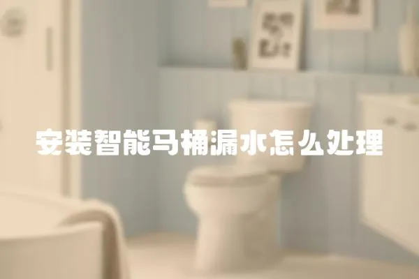 安裝智能馬桶漏水怎么處理