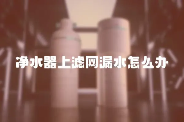 凈水器上濾網漏水怎么辦