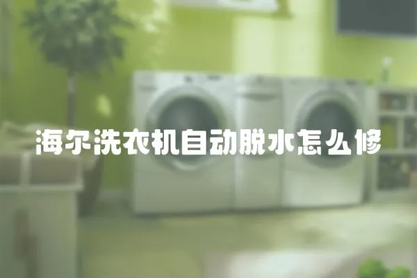 海爾洗衣機自動脫水怎么修