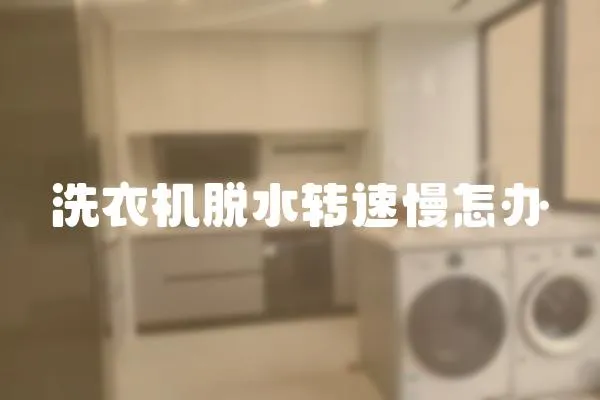 洗衣機脫水轉速慢怎辦