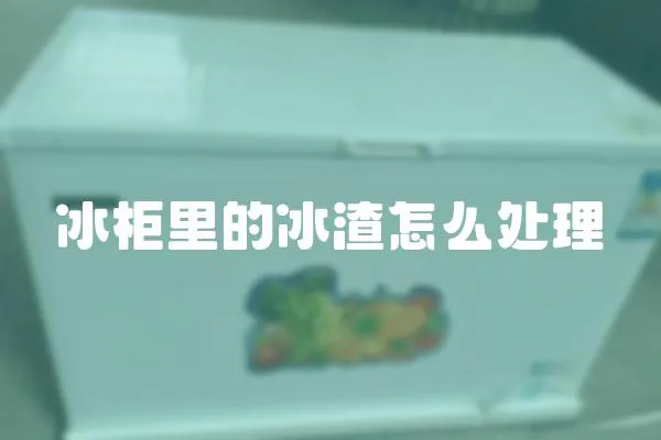 冰柜里的冰渣怎么處理
