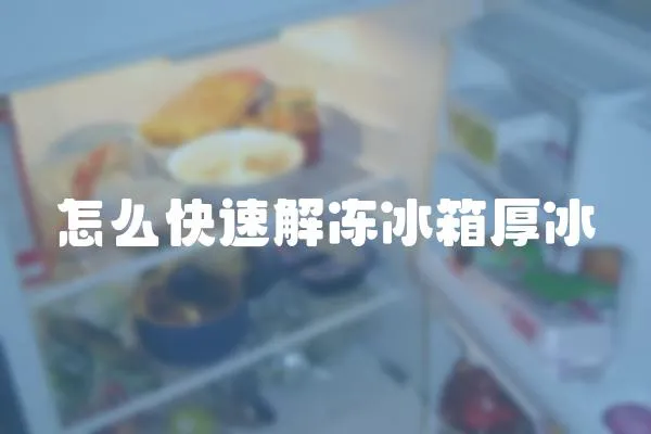 怎么快速解凍冰箱厚冰