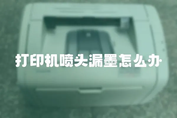 打印機噴頭漏墨怎么辦