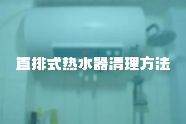 直排式熱水器清理方法