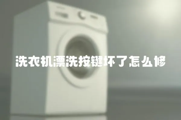 洗衣機漂洗按鍵壞了怎么修