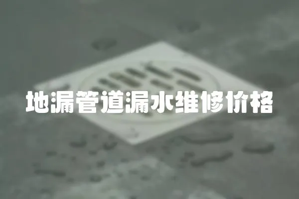 地漏管道漏水維修價格