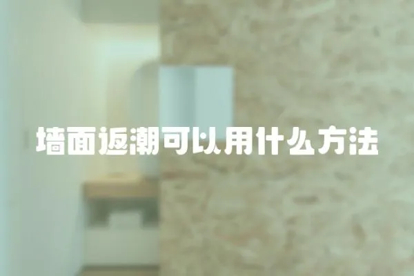 墻面返潮可以用什么方法