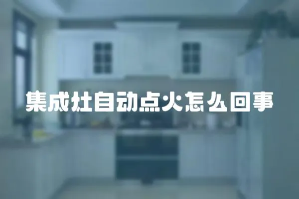 集成灶自動點火怎么回事