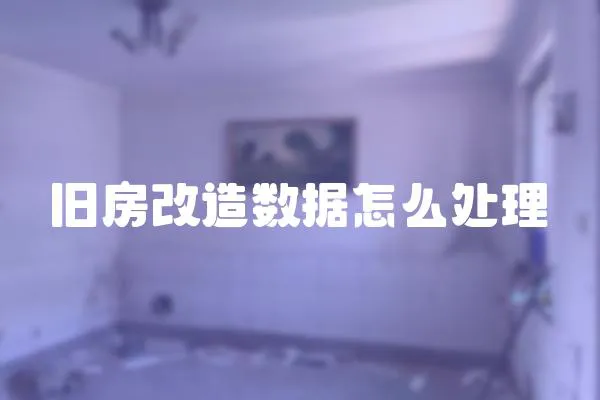 舊房改造數據怎么處理