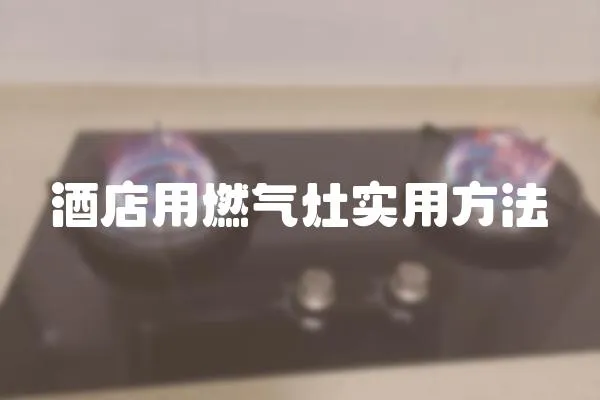 酒店用燃氣灶實用方法