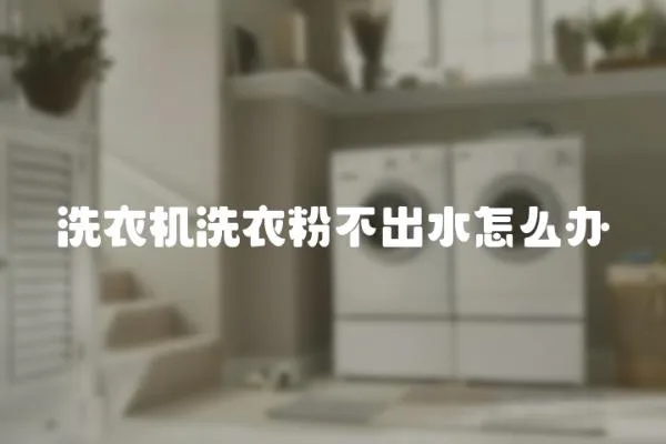 洗衣機洗衣粉不出水怎么辦