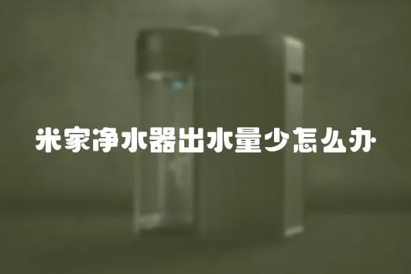 米家凈水器出水量少怎么辦