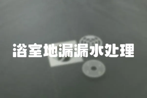 浴室地漏漏水處理