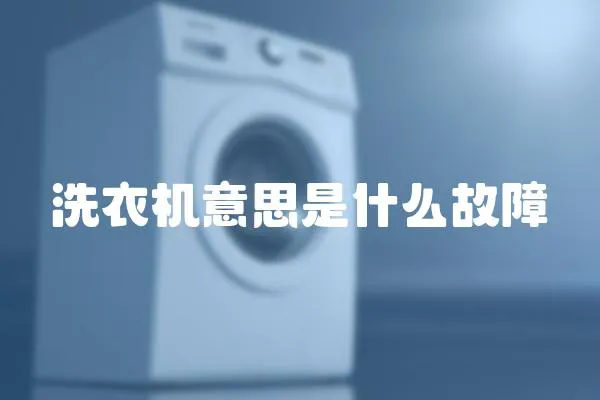 洗衣機意思是什么故障