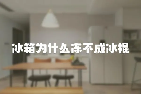 冰箱為什么凍不成冰棍