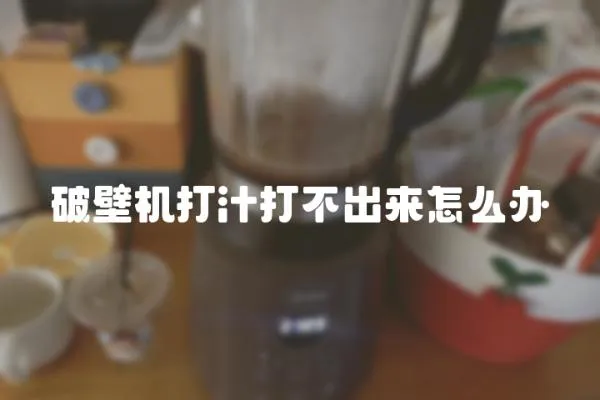 破壁機打汁打不出來怎么辦