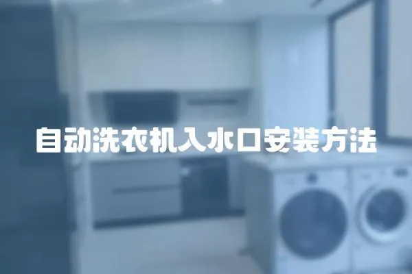 自動洗衣機入水口安裝方法