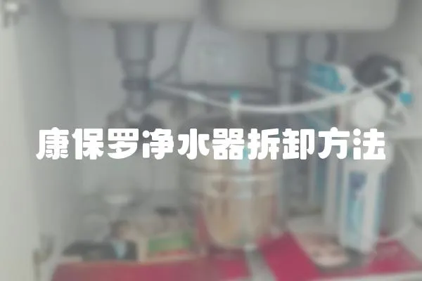 康保羅凈水器拆卸方法