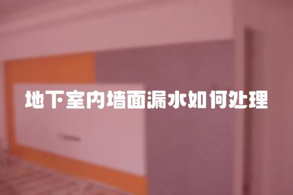 地下室內(nèi)墻面漏水如何處理